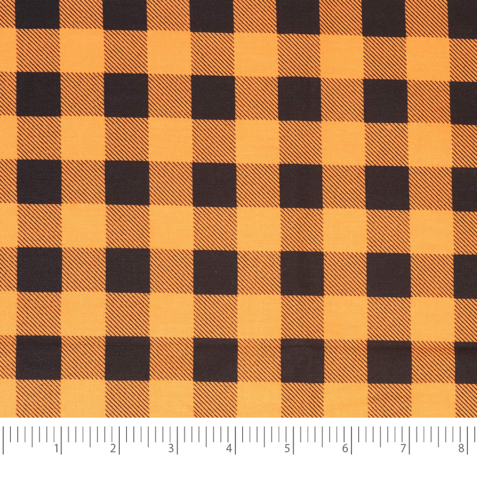 SINGER® Orange & Black Buffalo Check Cotton Fabric